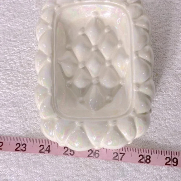 Vintage Arnels Iridescent Ceramic  Quilted Textured Soap Dish - Picture 12 of 13